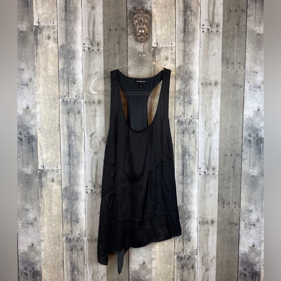 Carbon38 Tops - Carbon 38 Satin Asymmetrical Hem Tank in Black Size XL.
